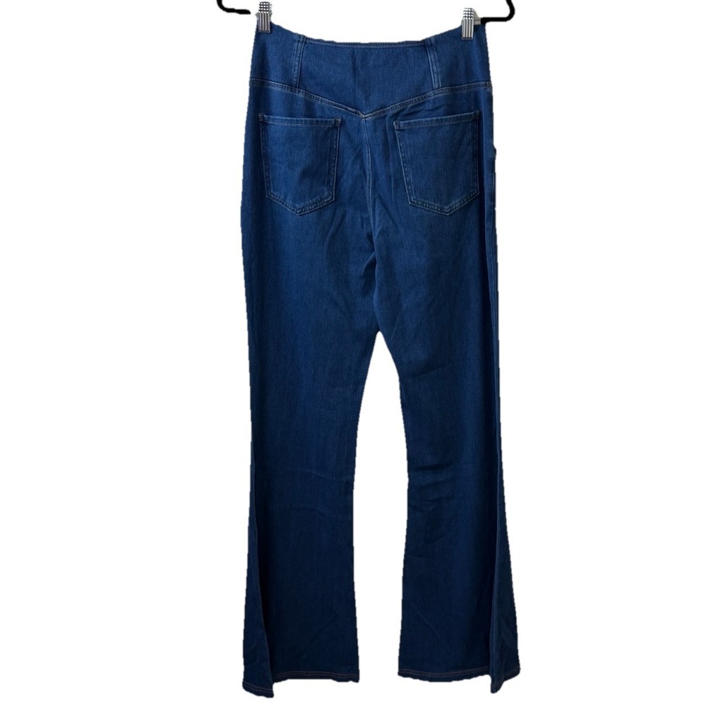 Halara Denim Wide Leg Womens L Tall Blue Medium Wash High Rise Stretch NWT - Picture 7 of 7